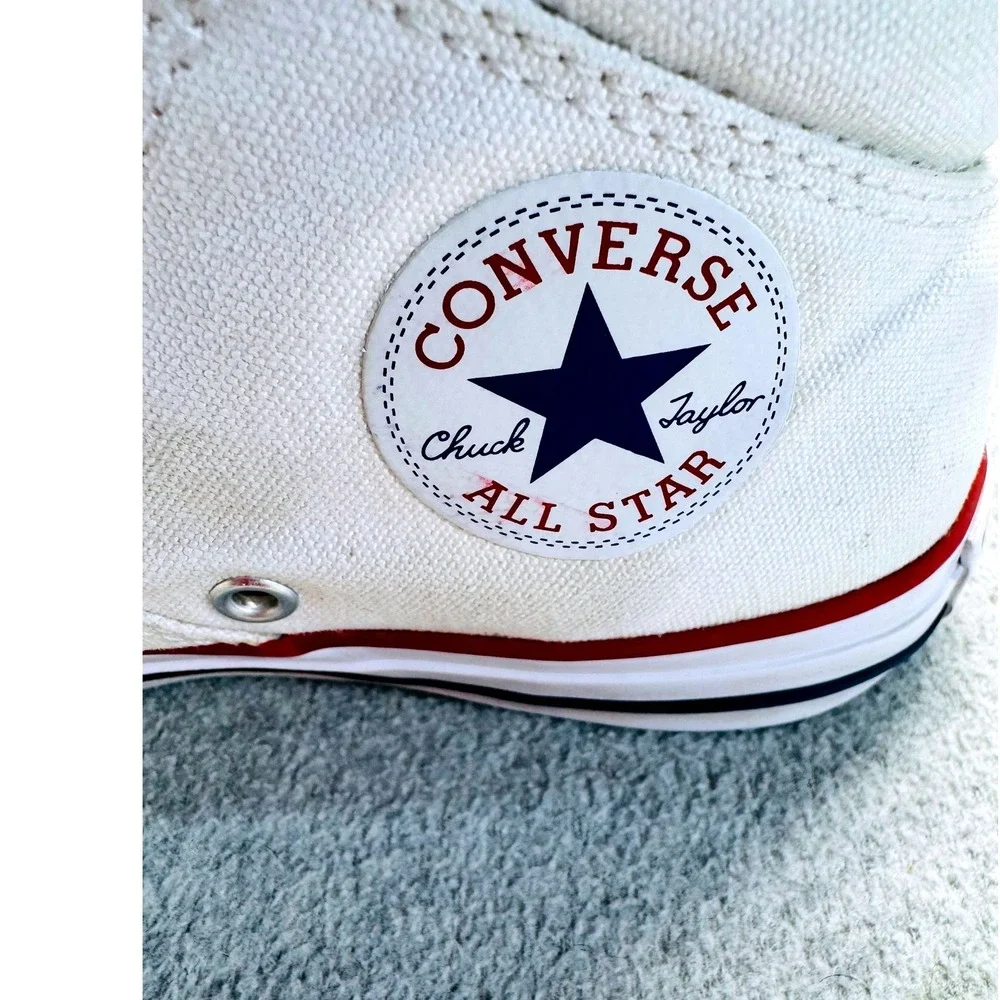 Converse Chuck Taylor All Star High Top White Red Stripe Women's‎ Size 7 Retro